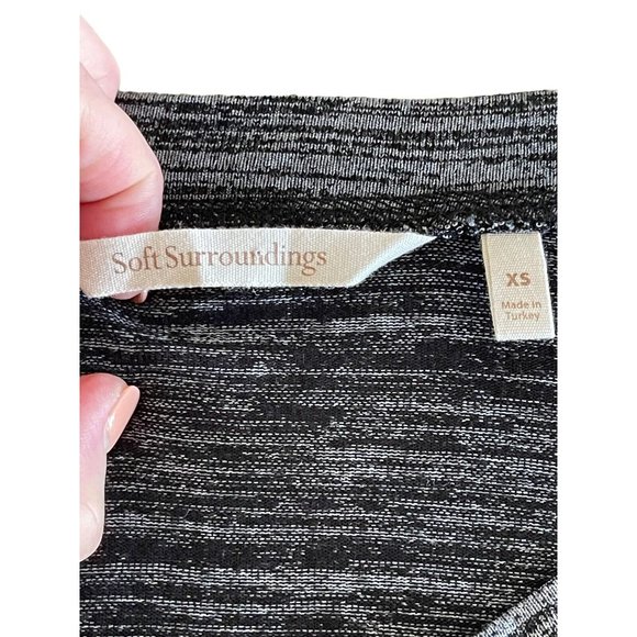 Soft Surroundings Perfect A-line Long Sleeve Tunic Top Gray V-Neck 2CV80 XS - Picture 3 of 7